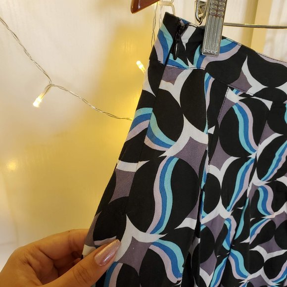 🔷 Retro Cool Toned Abstract Butterfly Pattern Pleated Skirt - Picture 5 of 5